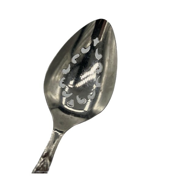 Oneida Community Stainless Venetia Slotted Serving Tablespoon Pierced Spoon 2pc - Picture 3 of 9